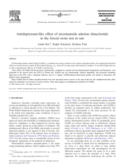 Antidepressant-like effect of nicotinamide adenine dinucleotide in