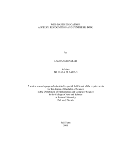 A SPEECH RECOGNITION AND SYNTHESIS