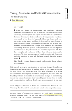 Theory, Boundaries and Political Communication