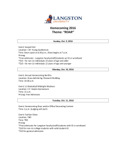 Homecoming 2016 Theme: &ldquo;ROAR&rdquo;
