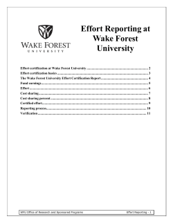 Effort Reporting at Wake Forest University
