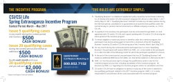 CSI/CSI Life Spring Extravaganza Incentive Program $500 $500
