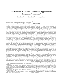 The Uniform Hardcore Lemma via Approximate