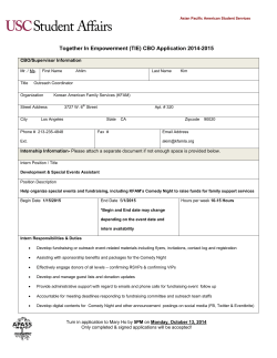 Together In Empowerment (TIE) CBO Application 2014