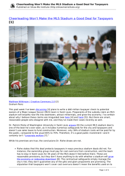 Cheerleading Won`t Make the MLS Stadium a Good Deal for
