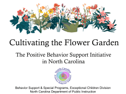 Positive Behavior Support Initiative in North Carolina