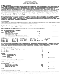UNIVERSITY OF HARTFORD FINANCIAL INFORMATION SHEET