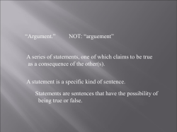 1 Argument