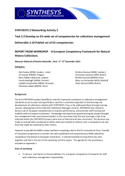 A European Competency Framework for Natural History