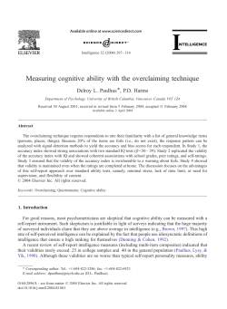 Measuring cognitive ability with the overclaiming technique