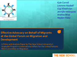 Effective Advocacy on Behalf of Migrants at the