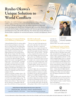 Ryuho Okawa`s Unique Solution to World Conflicts