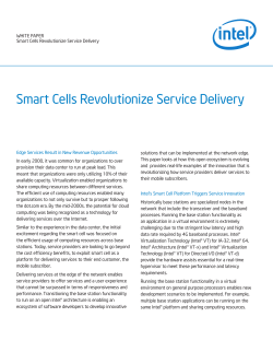 Smart Cells Revolutionize Service Delivery
