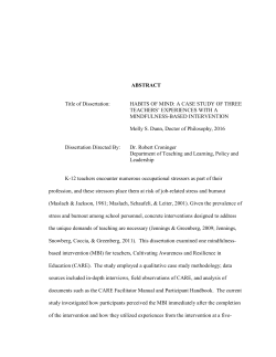 ABSTRACT Title of Dissertation: HABITS OF MIND: A CASE STUDY