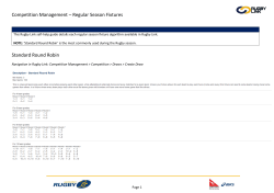 Competition Management &ndash; Regular Season Fixtures Standard