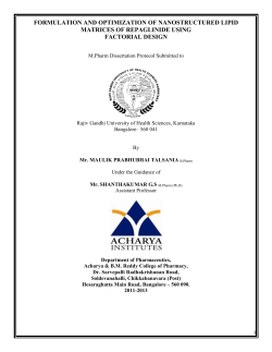 formulation and optimization of polymeric nano