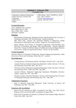 CURRICULUM VITAE&lrm; - Jordan University of Science and Technology