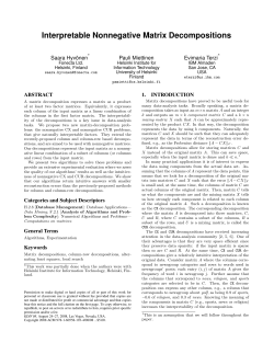 Interpretable Nonnegative Matrix Decompositions - CS