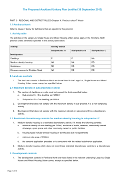 The Proposed Auckland Unitary Plan