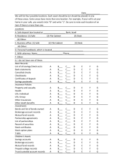 Date____________ We will list four possible locations. Each asset