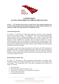 communiqu&eacute; acting together to strengthen racing