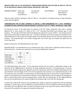 06-29-16 Zoning Bd - City of Watervliet