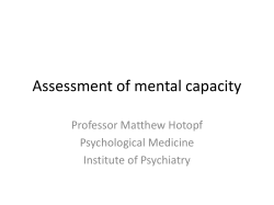 the assessment of capacity