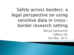 Safely across borders: a legal perspective on using sensitive data in