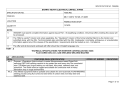 Specification for MIG/MAG Welding Equipment