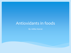 Antioxidants in foods - WilsonSCH4U-06-2013
