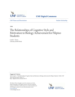 The Relationships of Cognitive Style and Motivation to Biology