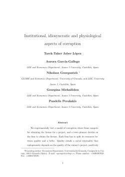 Institutional, idiosyncratic and physiological aspects of corruption