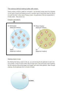 The science behind making butter with cream - help sheet
