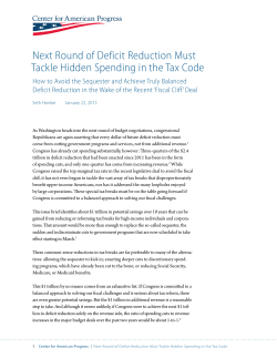 Next Round of Deficit Reduction Must Tackle Hidden Spending in