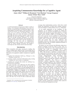Acquiring Commonsense Knowledge for a Cognitive Agent