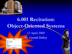 6.001 Recitation: Object-Oriented Systems