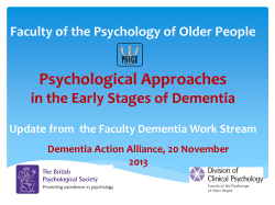 Faculty of the Psychology of Older People