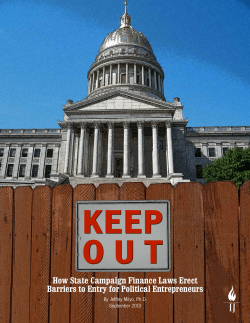 How State Campaign Finance Laws Erect Barriers to Entry for