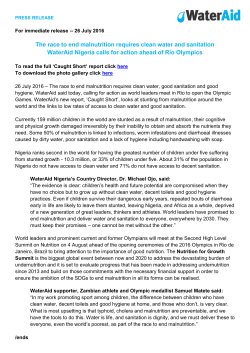 The race to end malnutrition requires clean water and