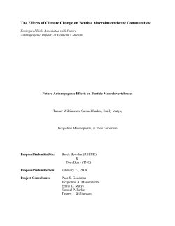 The Effects of Climate Change on Benthic Macroinvertebrate