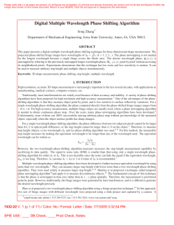 Digital Multiple Wavelength Phase Shifting Algorithm