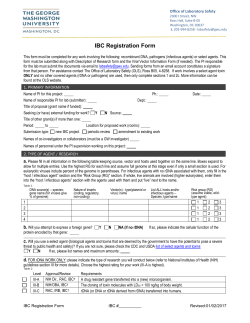 IBC Registration Form - Office of Lab Safety