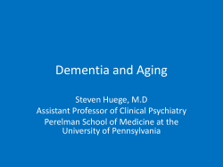 Dementia and Aging - Perelman School of Medicine at the