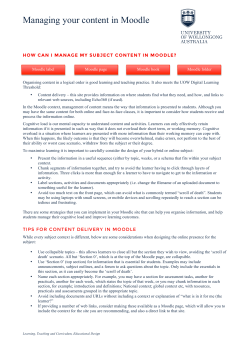 Managing your content in Moodle