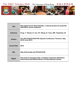 Title Red pigment from Saw Palmetto: a natural product for potential
