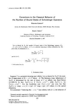 Corrections to the Classical Behavior of the Number