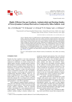 Highly Efficient One-pot Synthesis, Antimicrobial and Docking