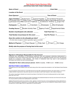 Justification for Food Purchase