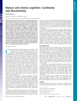 Human and animal cognition: Continuity and discontinuity