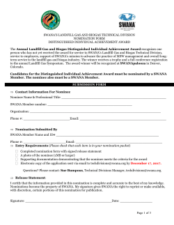 the 2018 Landfill Gas and Biogas DIAA nomination form
